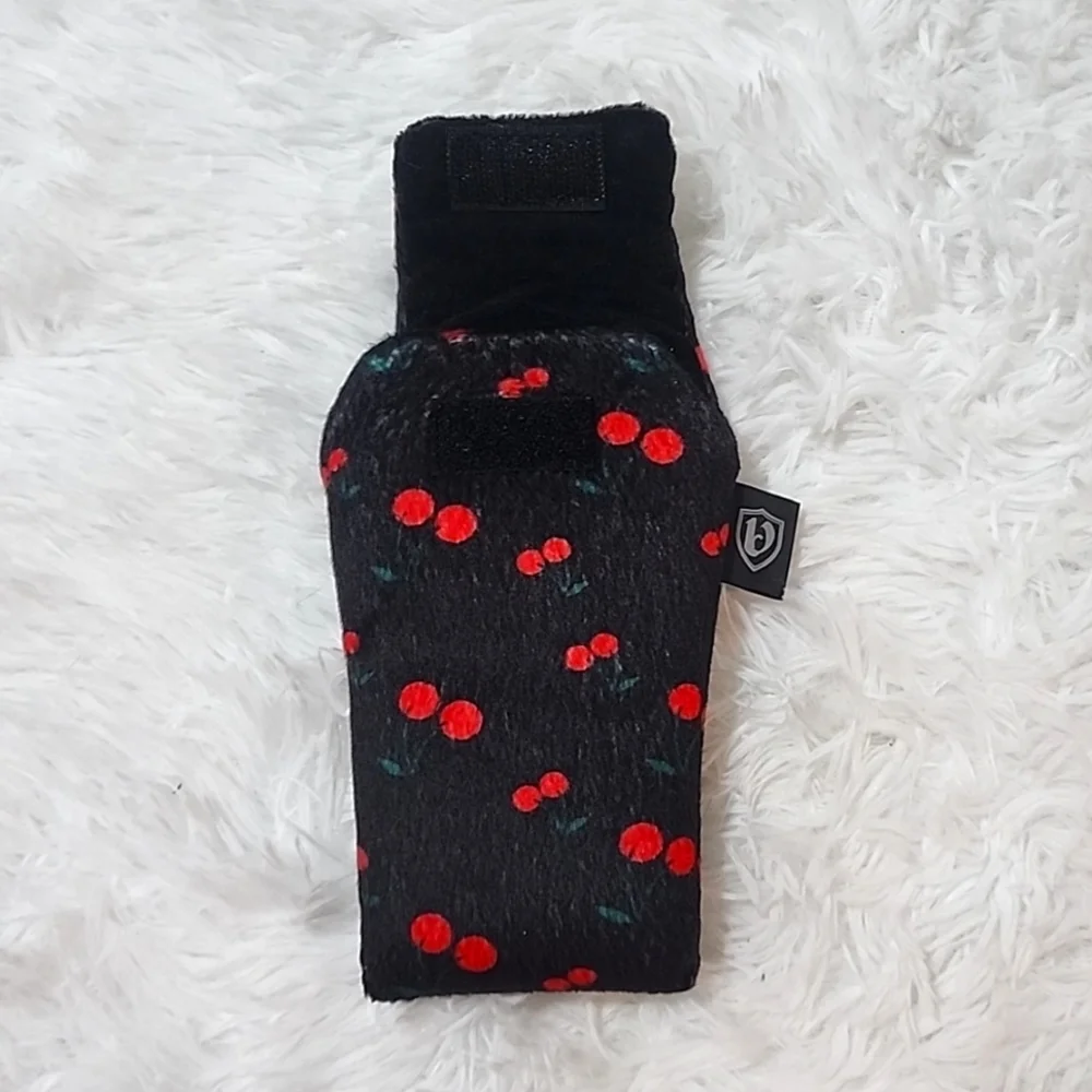 Vatra Velcro Case / Bag 6x3 inches Black with Cherry Pattern